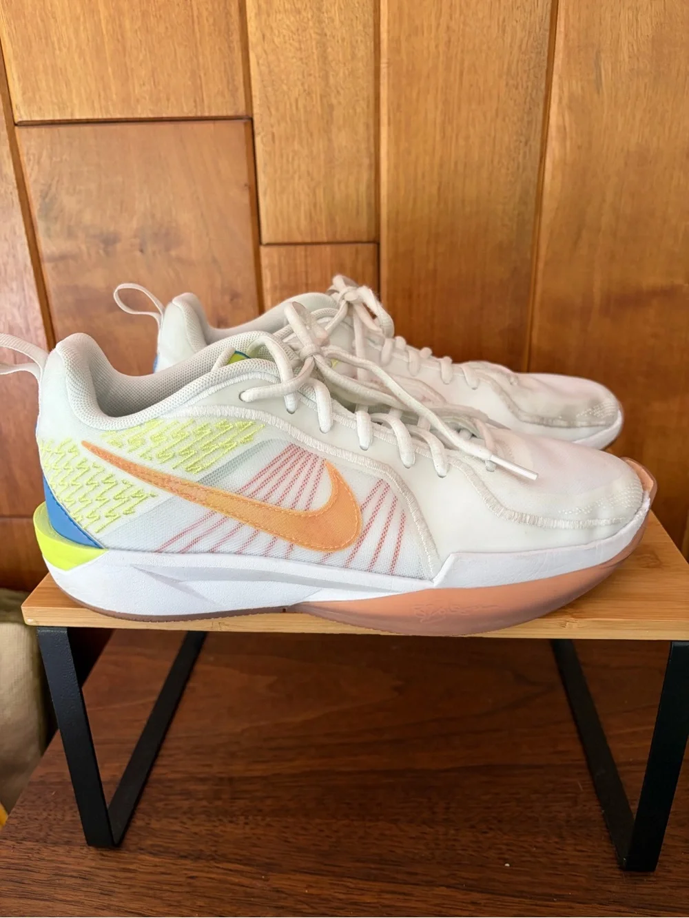Nike Sabrina Kids 6.5 Y White/Lemon Sneaker Basketball Athletic Shoes. HF1188100